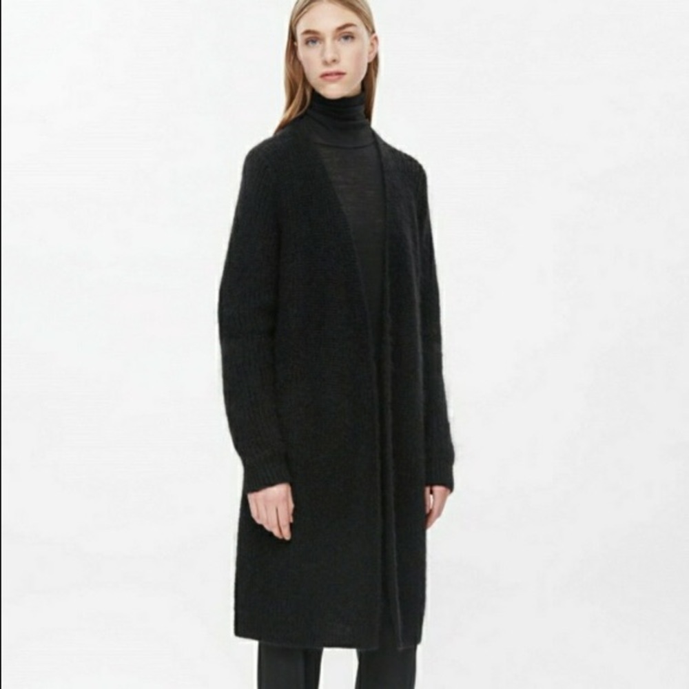 Cos wool mohair cardigan black size S